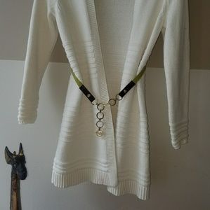 Michael Kors green sweater belt with gold chain